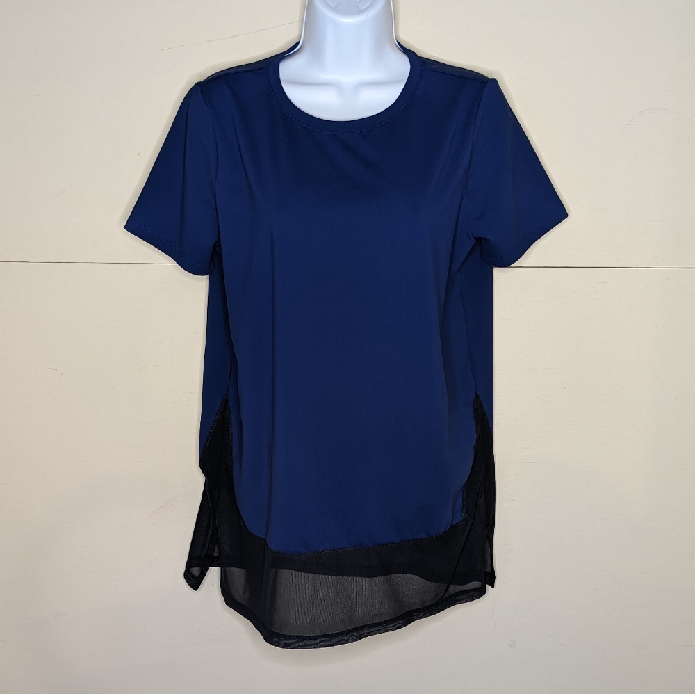 Fabletics Athletic Short Sleeve Top Long Fit Crew Neckline